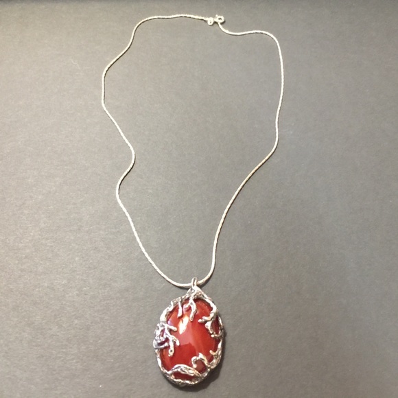 Or Paz Sterling Silver Carnelian Pendant Necklace - Picture 6 of 8